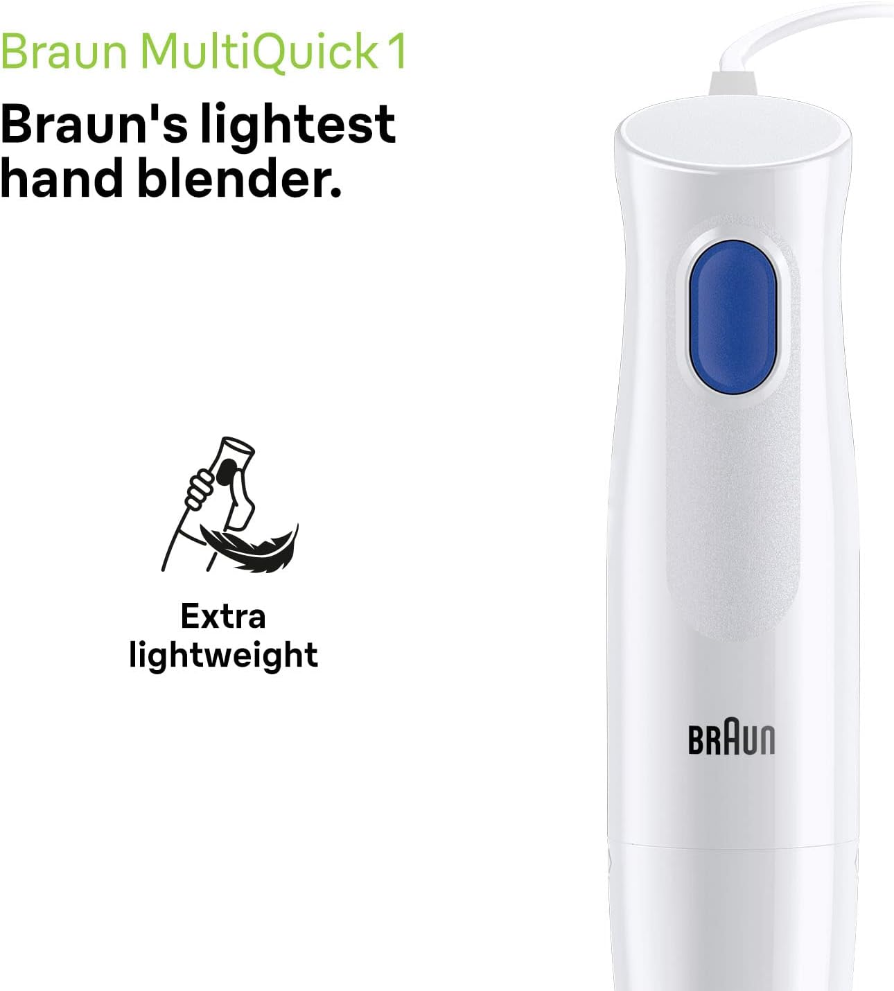 Braun Multi Quick 1, Hand Blender, One Speed, 0.600L 450W Braun Multi Quick 1, Hand Blender, One Speed, 0.600L 450W